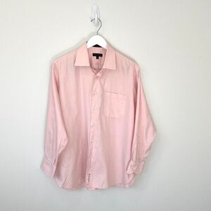 John W. Nordstrom 100 % Egyptian Cotton Pale Pink Button Up
